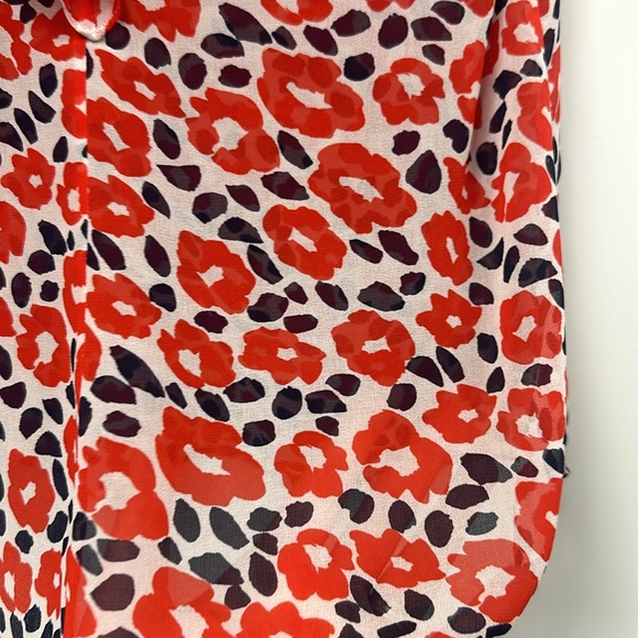 Cabi Poppies Flipside Top Blouse Ruffle V Neck Sleeve-less S - Picture 4 of 5